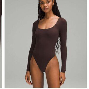 Lululemon Wundermost Ultra-Soft Nulu Square-Neck Long-Sleeve Bodysuit - Size S